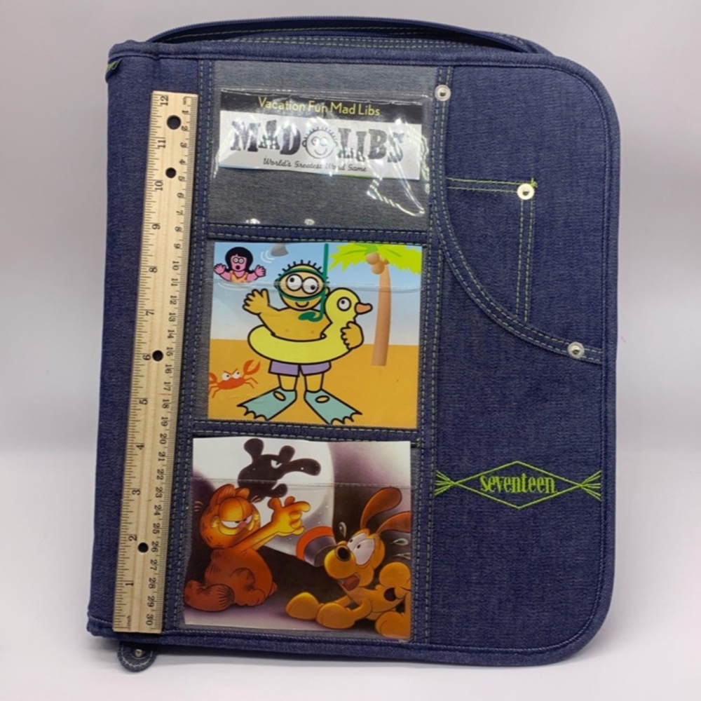 *Nostalgia* 90's  Seventeen zip around denim folder picture inserts